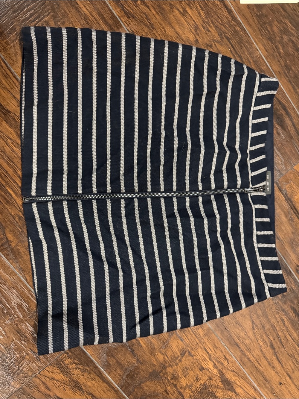 The Limited Navy and Cream Striped Pencil Skirt